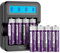 Rechargeable AA Lithium Batteries, High Capacity 3500mWh, 2 H Fast Charge with 4-Slot Charger, Double A Rechargeable Batteries, 1500+ Cycles, for Controls, Toys, Wireless Mouse, Camera (4 Pack)