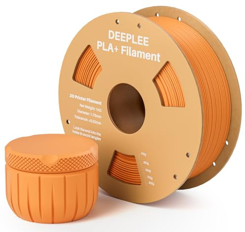 DEEPLEE PLA+ Filament 1.75mm, PLA Plus 3D Drucker Filament, Maßgenauigkeit +/- 0,02 mm, Filament 3D-Druckmaterialien, Orange 1kg (2,2lbs)