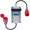 BuyWeek Mobiler Digitaler Stromzähler 32A 400V Mobile Outdoor Meter mit CEE Stecker und Kupplung IP44 Wasserdich Drehstromzähler KWH Messgerät mit Reset, für Elektrofahrzeuge Wohnmobile