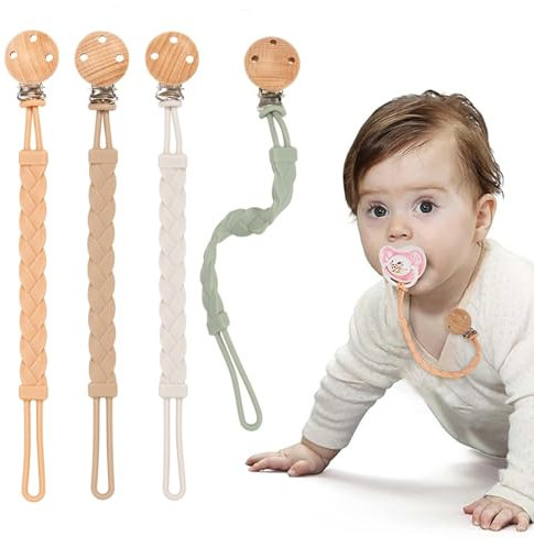 4 Pezzi Queste catene per ciuccio in silicone Catene per lecca-lecca facili da pulire, catena per ciuccio, morbida, molto impermeabile, adatto per bavaglini a catena, per giovani, M