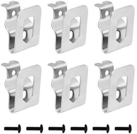 6 Pack Belt Clips for Dewal-t,Dewal-t Replacement Belt Hook Clip Stainless Steel Drill Tool Kit Suitable for Screw Holes Consistently,Drill Clip Hook Tools