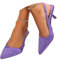 Minetom Slingback Donna Scarpe Eleganti Decollete con Tacco Medio A Gattino E Punta Chiusa Sandali per Il Lavoro Matrimonio Ballo A Viola 40 EU