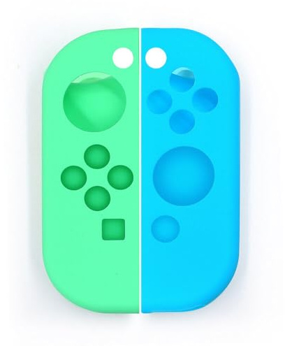 Coque de rechange en silicone antidérapante pour manette Nintendo Switch Joy Con (vert + bleu)