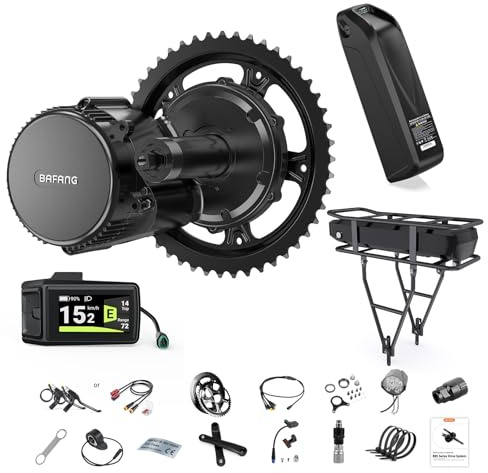 BAFANG Mittelmotor 48V 250W E-Bike Umbausatz mit 8fun DPC080 E-Bike Display GO App und optionalem Batterie,BBS01B CAN Version Elektrofahrrad Kit für Mountainbike mit BB68-73mm