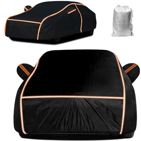 Wasserdicht Autohülle für Peugeot 208(2012-22), Vollgarage Autoplane für Winddicht Schnee Regen Staub Frost UV-Schutz mit Reißverschluss