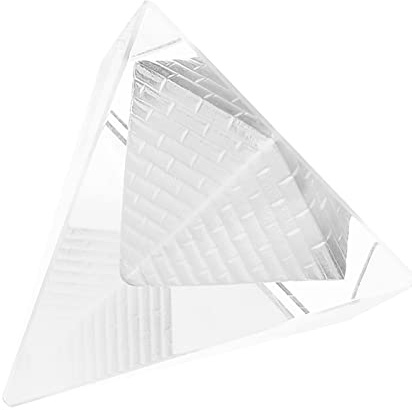 Tbest Kristallpyramide, K5 Weißer Klarer Quarz Pyramid Steinschnitzfiguren Haussammlerdekoration Exquisite Papergewicht, Viel Glücksymbol Skulpturen für Freunde Familie