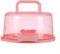Contenitore rotondo portatile per torte, con coperchio trasparente e manico chiudibile, multiuso, per cupcake, biscotti, torte, ciambelle, trasportino