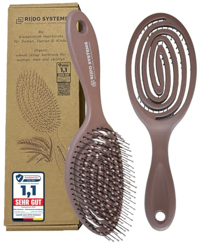 Ri|Do Systems Haarbürste ohne Ziepen – Detangler Bürste, Entwirrbürste & | Lockenbürste für feine und lange, nasse und trockene Haare - Haarbürste Frauen Männer Kids - curl brush – chocolate