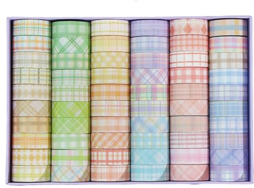 BetterJonny 60 Rollen Washi Tape, Dekoratives Klebeband Niedliche Dekorative Masking Tape 15 MM Breite DIY Klebeband für Scrapbooking, DIY Handwerk und Bullet Journals (15mm x 2m)
