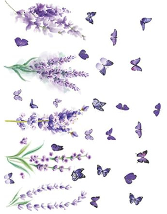 Removable Lavender Wall Decal PVC Peel and Stick Decor | Fresh Spring and Summer Style, for Nursery and Bedroom Walls, Decorative Art for Closet and Window