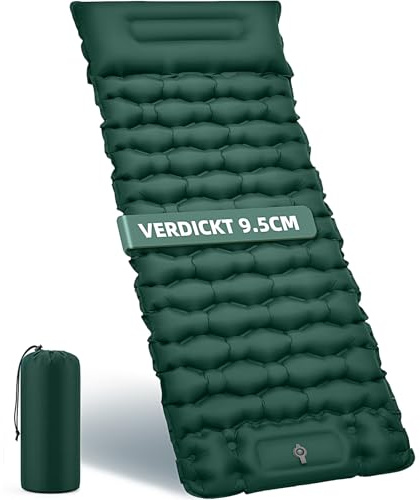 FORRINX Isomatte Camping Luftmatratze 9,5cm verdickt, 200x69 cm Ultraleicht | Luftzellenmatte Aufblasbare Matratze Outdoor Wasserdicht Campingmatte Schlafmatte für Strand, Zelt, Wandern