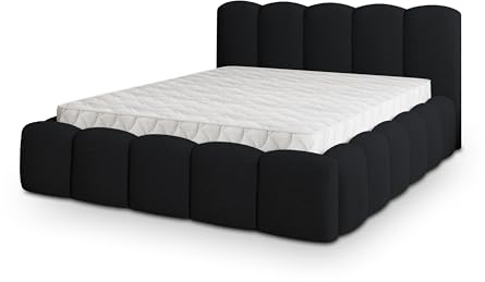 Masseno Polsterbett FALINA Q 120x200 cm, Doppelbett, Bettkasten, Stauraum, Lattenrost Und Kopfteil - Schwarz, Quelle 100