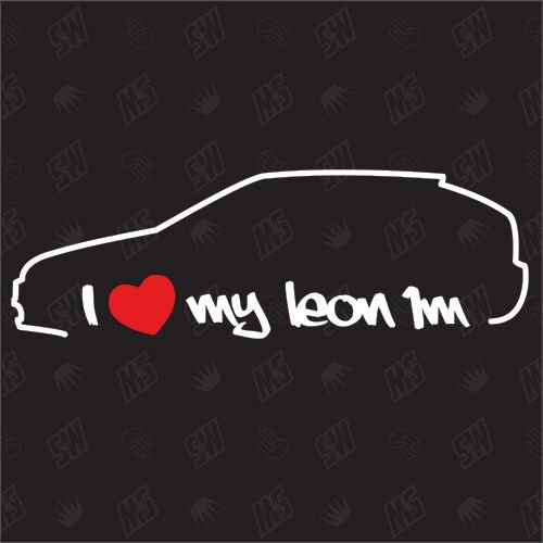 speedwerk-motorwear I Love My Leon 1M - Sticker kompatibel mit Seat - Baujahr 1999-2006