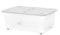 CLEAR STORAGE BOX 45L WITH WHEELS AND GREY FOLDING LID WHAM HEAVY DUTY BOX