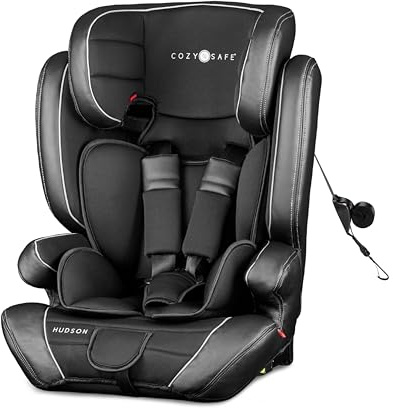 Cozy N Safe Hudson Child Car Seat Group 1/2/3 9-36kg, ISOFix & Top Tether | 25kg Harness, Forward Facing High Back Booster, Side Impact Protection, Adjustable Headrest, 9 Months to 12 Years