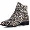 topschuhe24 1350 Damen Nieten Stiefeletten Biker Boots Schnalle, Farbe:Leooptik, Größe:37 EU