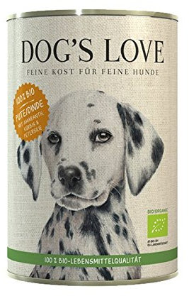 Dog's Love Hundefutter Nassfutter Bio Pute mit Amaranth, Kürbis & Petersilie (6 x 400g)