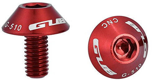 Bike Screws, 2Pcs Bike Bicycle Water Bottle Cage Holder Bracket Screw M5 * 12mm(Red)