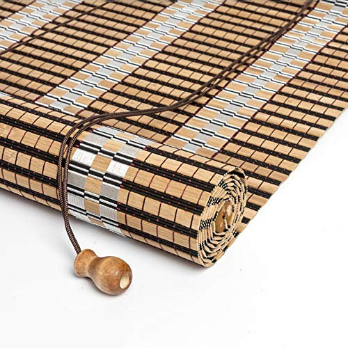 Bambusrollo Hohe Verdunkelungsrollos Aus Bambus, 80% Sonnenschutzrollo, Dekor Abgeschnitten, 75 cm / 90 cm / 110 cm / 130 cm Breit (Size : W 130×H 190cm)