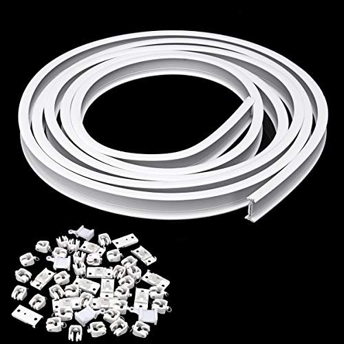 TOPWA Binario per tenda 10 m in plastica PVC flessibile di fissaggio per tenda da doccia divisorio per stanze Side Clamping