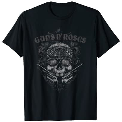 Guns N' Roses Official Skull Guns Bandanna T-Shirt