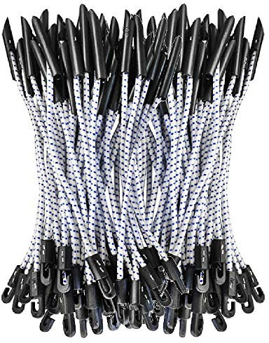 100 Elastic Shock Cord Bungee Toggle Tie Down Fixings - Netting Tarpaulin Tent Scaffold Sheeting