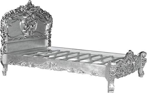 Casa Padrino Barock Bett Pure Baroque Silber 160 x 200 cm aus der Luxus Kollektion
