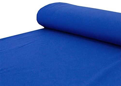 Baumwoll - Sweat Stoff kuschelweich Alpenfleece einfarbig königsblau - Meterware ab 25 cm x 150 cm - Stoff zum Nähen