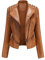 GITVIENAR Kunstlederjacke Damen, Bikerjacke mit Reißverschluss, Lederjacke mit Nieten, Reverskragen dünne Jacke für Frühling und Herbst