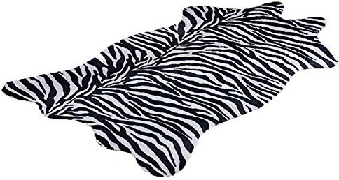 GUOCU Kuhfell Teppich Rutschfester Kunstfell Bereich Teppiche Cowhides Teppich Wohnzimmer Carpet Zebra Muster Leopard Bodenmatte Sofa Matte Super Weicher Bettvorleger für Schlafzimmer B 75x110CM