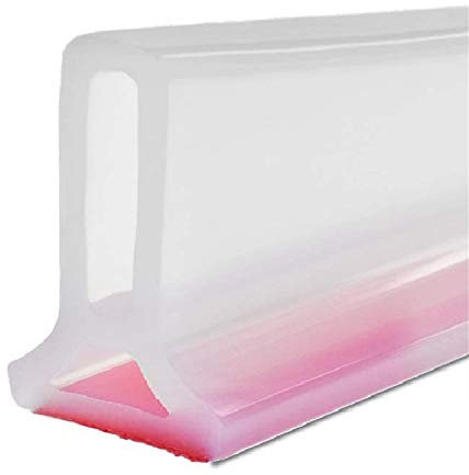 Duschtürdichtung für Bad und Dusche, Zubehör für Nass- und Trockentrennung, Silikon, Feuchtraum, Badezimmer, Bodendichtung, Streifen verhindert Überlaufen von Wasser (transparent, 150 cm)