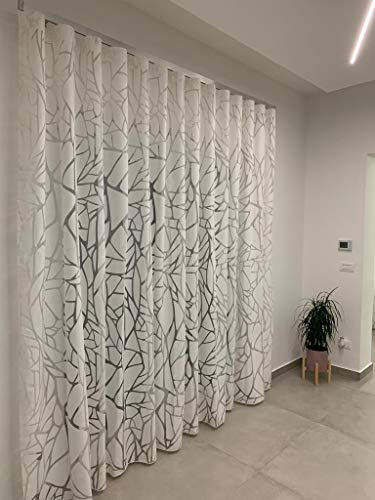 Tende Arredo Tessile - Tessuto per Tende per Interni su Misura a Metraggio, Altezza 3 Metri, Possibilità di Scegliere un Colore e Richiedere una Tenda già Cucita dai Nostri Esperti (Bianco)
