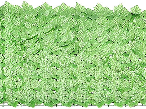 EIIDJFF Blickschutz Sichtschutz Efeu Outdoor Grass Greenery Ivy Privatsphäre Zaun Bildschirm Faux Pflanze Wand Hintergrund für Hausgarten Hinterhof Hochzeitsdekoration