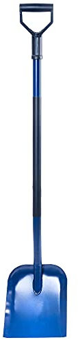 KADAX Sandschaufel aus Stahl, Schaufel mit leichtem Stiel, Spaten mit D-Griff, Erdschaufel, Gartenspaten für Sand, Kies, Erde, Gartenschaufel (Metall, Blau)