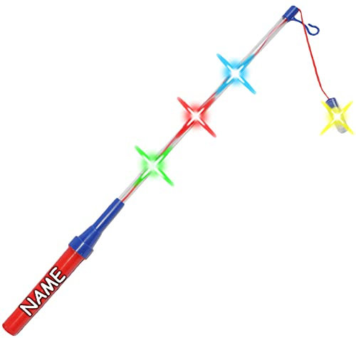 alles-meine.de GmbH 3 Stück Laternenstäbe - LED - elektrisch Blinkender Stab - incl. Name - für Batterie - z. B. für Lampions & Laternen - 51 cm - Bunte Farben - HELL - Laterne..
