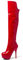 GAOword 13,5 Cm/5,31 Tacchi Alti da Donna Sexy Stivali Alti Fino alla Coscia in Pelle Verniciata Discoteca Prom Party Stivali da Pole Dance con Tacco Alto,Rosso,43 EU