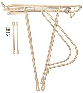 28 Zoll Fahrrad Gepäckträger Trekking City Bike Streben 160mm Federklappe Beige