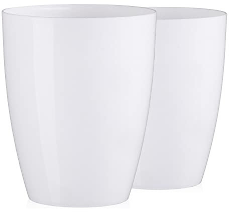 Tymar Orchideentopf Übertopf, 2er-Pack, transparent, Blumentopf, Blumenkübel für Orchidee, Pflanzentopf aus Kunststoff, Moderne, schlanke, Runde Form, AGASTO001 (Weiß, ø 12 cm)