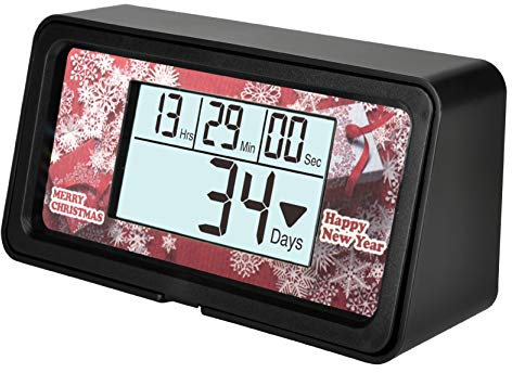 HonorMeet Digitale Weihnachts-Countdown-Uhr, Ruhestand Countdown-Kalender, 12 & 24 Stunden Uhr Display mit Hintergrundbeleuchtung für Urlaub Ruhestand Sitzung Jahrestag Hochzeit (200B)