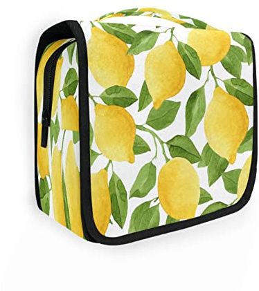 Fruit Lemon Tree Hanging Toiletry Bag Travel Wash Bag Portable Makeup Cosmetic Organizer Waterproof Shower Bag for Women Girl