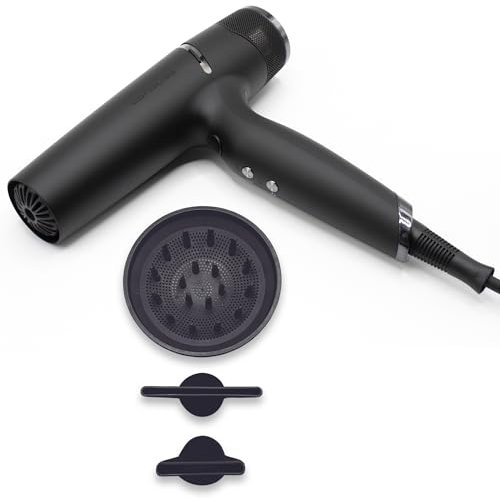 Corioliss Whisper Secador de Pelo Profesional | Super silencioso | Ligero 330 Gr | Potente | Modo Autolimpieza | Iónico | Difusor y 2 Boquillas