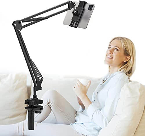 iRenXiao Tablet Ständer für Bett, Tablet Halterung, Faltbar und Höhenverstellbar, für iPad, Tablets und Telefone oder Andere Geräte mit 4,5 bis 12,9 Zoll Bildschirm