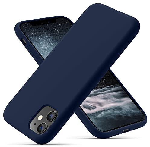 OitiYaa Silicone Case Compatible with iPhone 11 Case 6.1 Inch, Soft Ultra Slim Protective Shockproof Liquid Silicone Phone Case with Anti-Scratch Microfiber Lining,Navy Blue