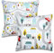 Paco Home 2er Set Kissenbezug 45x45 Kissen Kissenhülle Kopfkissenbezug Kinderzimmer Mädchen Jungen Kids Deko Straße Auto