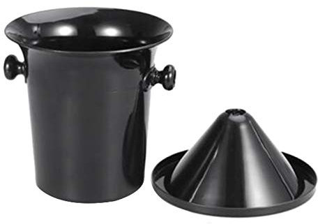 Povhhee Wine Dump Black Plastic Wine Spit Bowl - Standard Size with Black Funnel Champagne Bucket