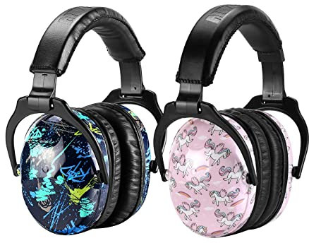 ZOHAN 030 Cuffie Antirumore Bambini Set di 2, Casco Anti Rumore Bambino, SNR 25dB per Autismo, ADHD, Fuochi d'artificio, Concerto (Graffiti e Unicorn)