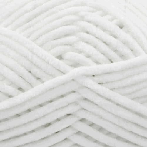 King Cole Super Chunky Yummy Chenille 100g 100% Polyester Knitting Crochet Yarn Fluffy White 4874