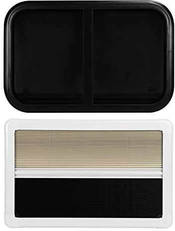 RV Fenster, 32.68x20.87in beständig gehärtetes Glas Trailer Fenster mit Insektennetz, Teardrop Tür Caravan Tür Trailer Eingang Fenster, abgerundete Ecken Fenster
