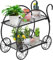 COSTWAY Scaffale per Piante in Metallo, Scaffale Portavasi a 2 Livelli con 4 Ruote, Porta Fiori da Interno ed Esterno per Soggiorno, Giardino e Balcone