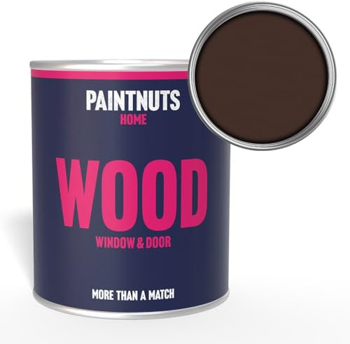 PaintNuts Wood Window & Door Paint - RAL-8017 - CHOCOLATE BROWN Matt 1 Litre Tin